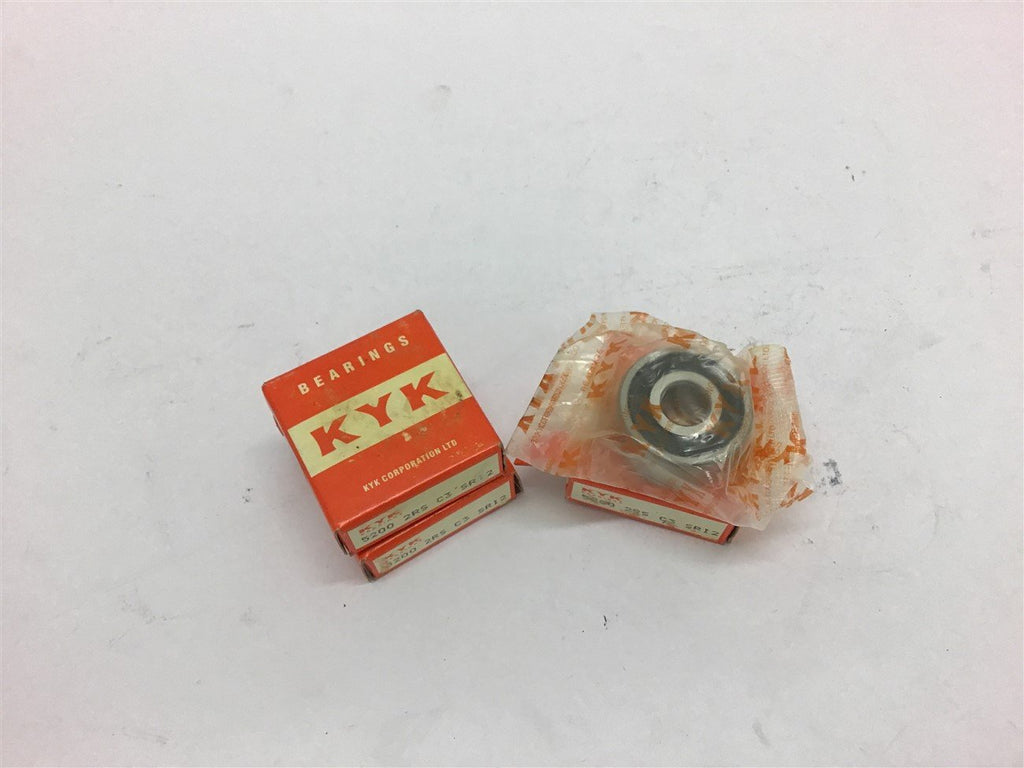 KYK 5200 2RS C3 SR12 10 x 29 x 14mm Doubled Sealed Bearing Lot of 3