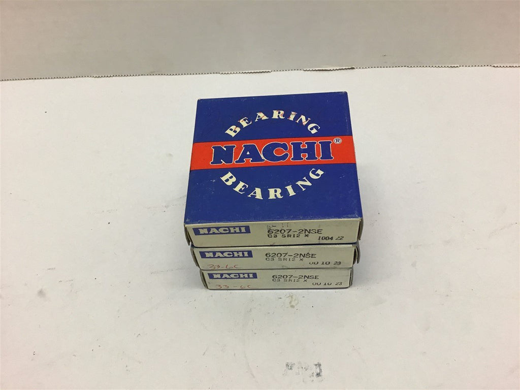 Nachi 6207-2NSE C3 SR12 Bearing Lot of 3