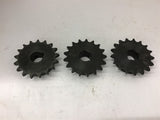 50-17x1H Sprocket 50 Chain 17 Teeth 1" Bore Lot Of 3