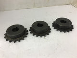 50-17x1H Sprocket 50 Chain 17 Teeth 1" Bore Lot Of 3