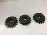 50-17x1H Sprocket 50 Chain 17 Teeth 1" Bore Lot Of 3