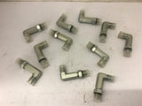 90 Degree Steel Fittings 3/8" JIC x 3/8" Boss w/ Rubber Gasket Lot Of 11