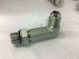 90 Degree Steel Fittings 3/8" JIC x 3/8" Boss w/ Rubber Gasket Lot Of 11