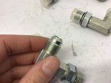 90 Degree Steel Fittings 3/8" JIC x 3/8" Boss w/ Rubber Gasket Lot Of 9