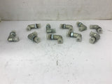 90 Degree Steel Fittings 3/8" JIC x 3/8" Boss w/ Rubber Gasket Lot Of 10