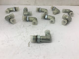 90 Degree Steel Fittings 3/8" JIC x 3/8" Boss w/ Rubber Gasket Lot Of 10