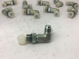 90 Degree Steel Fittings 3/8" JIC x 3/8" Boss w/ Rubber Gasket Lot Of 10