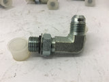 90 Degree Steel Fittings 3/8" JIC x 3/8" Boss w/ Rubber Gasket Lot Of 10