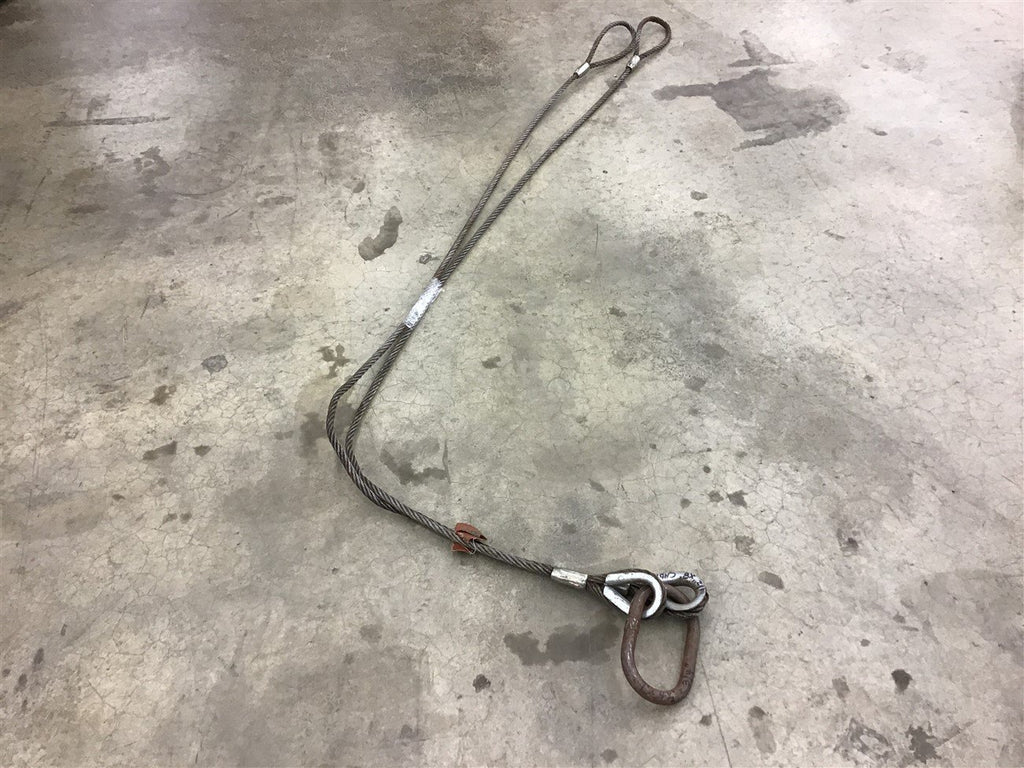 Two Leg Wire Rope Slings 1/2"x8' Cable 7"x4 1/2"x3/4" Ring Dimension