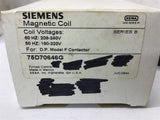 Siemens 75D70646G Magnetic coil 208-240 Volts