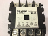 Siemens 42CF25AG Definite Purpose Contactor 4 Pole 40 FLA 208-240 Volt Coil