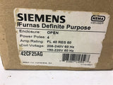 Siemens 42CF25AG Definite Purpose Contactor 4 Pole 40 FLA 208-240 Volt Coil