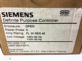 Siemens 42BF35AFBFN Definite Purpose Contactor 30 FLA 3 Pole 120 Volts Coil
