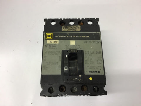 Square D FAL36040 Circuit Breaker 40 Amp 3 Pole