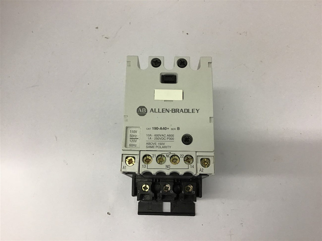 Allen-Bradley 190-A40 Contactor 120 Volt Coil