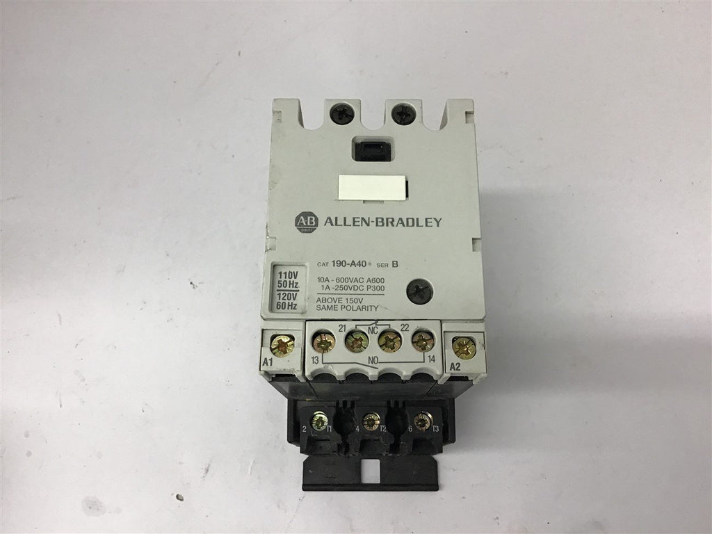 Allen-Bradley 190-A40 10 Amp Contactor 120 volt Coil