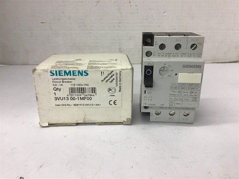 Siemens 3VU13 00-1MF00 Circuit Breaker 0.6-1 Amp
