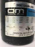 Oriental Motor 3RK15GN-AW 15 Watt 115 Volt 0.41 Amp w/ 3GN30KA Gear Head