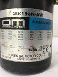 Oriental Motor 3RK15GN-AW 15 Watt 115 Volt 0.41 Amp w/ 3GN30KA Gear Head