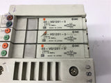SMC VV5Q11-03-X802 Manifold w/ 3 80-VQ1201-5 Valves