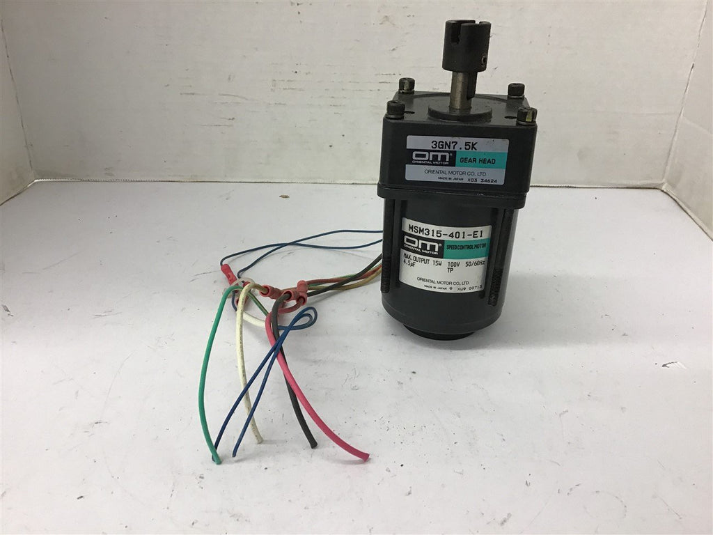 Oriental Motor MSM315-401-E1 15 W 100 V w/ 3GN7.5K Gear Head