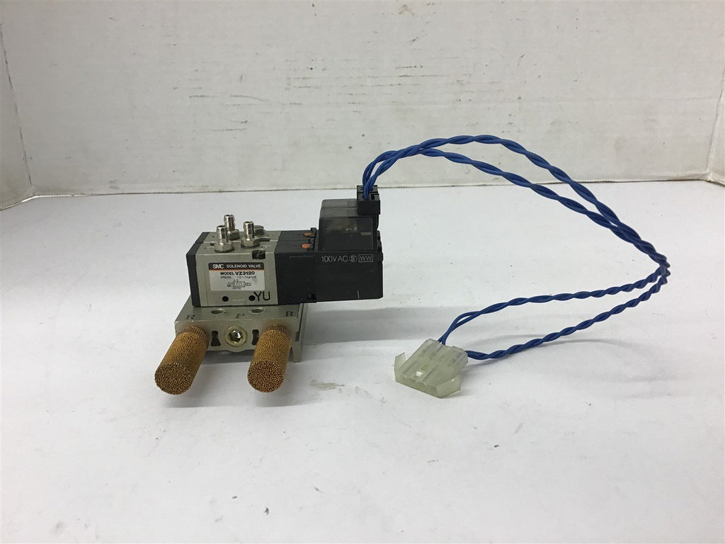 SMC VZ3120 Solenoid Valve 100 Volt coil Mounted on Manifold