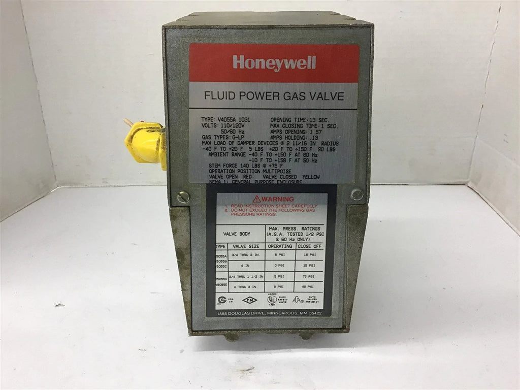 Honeywell V40554 1031 Fluid Power Gas Valve 110/120 Volts
