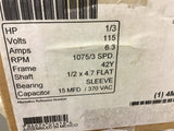 A.O. Smith BL6530 1/3 HP 115 Volts Blower Motor 6.3 Amps 1075 Rpm 3 Speed