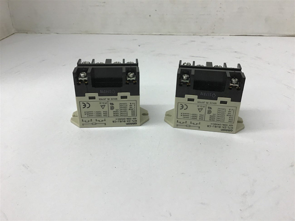 Omron G7L-2A-BUBJ-CB 25 Amp 240 Volts Relay 24 VDC Coil Lot Of 2