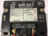Square D 8536 SB02 Nema size 0 Starter 460 Volt 5 HP 120 Volt Coil