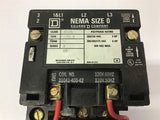 Square D 8536 SB0 2 Nema Size 0 5 HP @ 460 Volts 120 Volt Coil