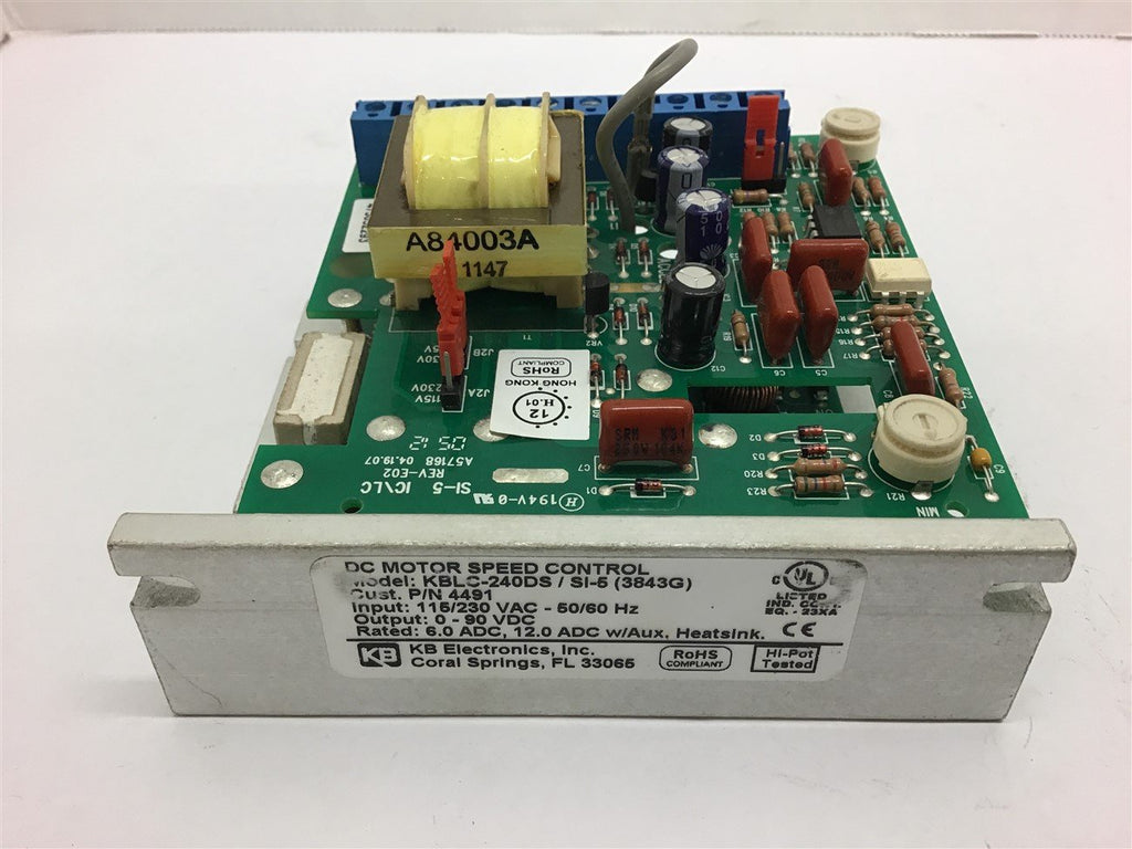 KB Electronics DC Motor Speed Control KBLC240DS / SI5 3843G BME