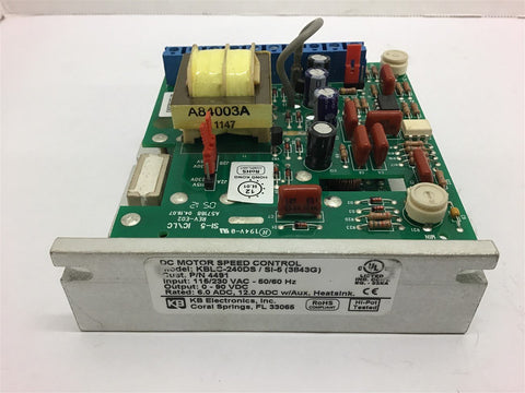 KB Electronics DC Motor Speed Control KBLC-240DS / SI-5 3843G
