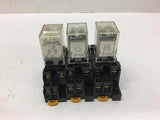 Two Omron LY2N and One Omron MY2N Relays 24VDC Assorted Lot of 3