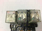 Two Omron LY2N and One Omron MY2N Relays 24VDC Assorted Lot of 3