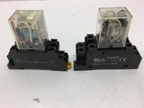 Two Omron LY2N and One Omron MY2N Relays 24VDC Assorted Lot of 3