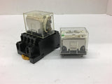 Omron LY4N Relay 24VAC Lot of 2 with One Omron PTF14-E Relay Socket
