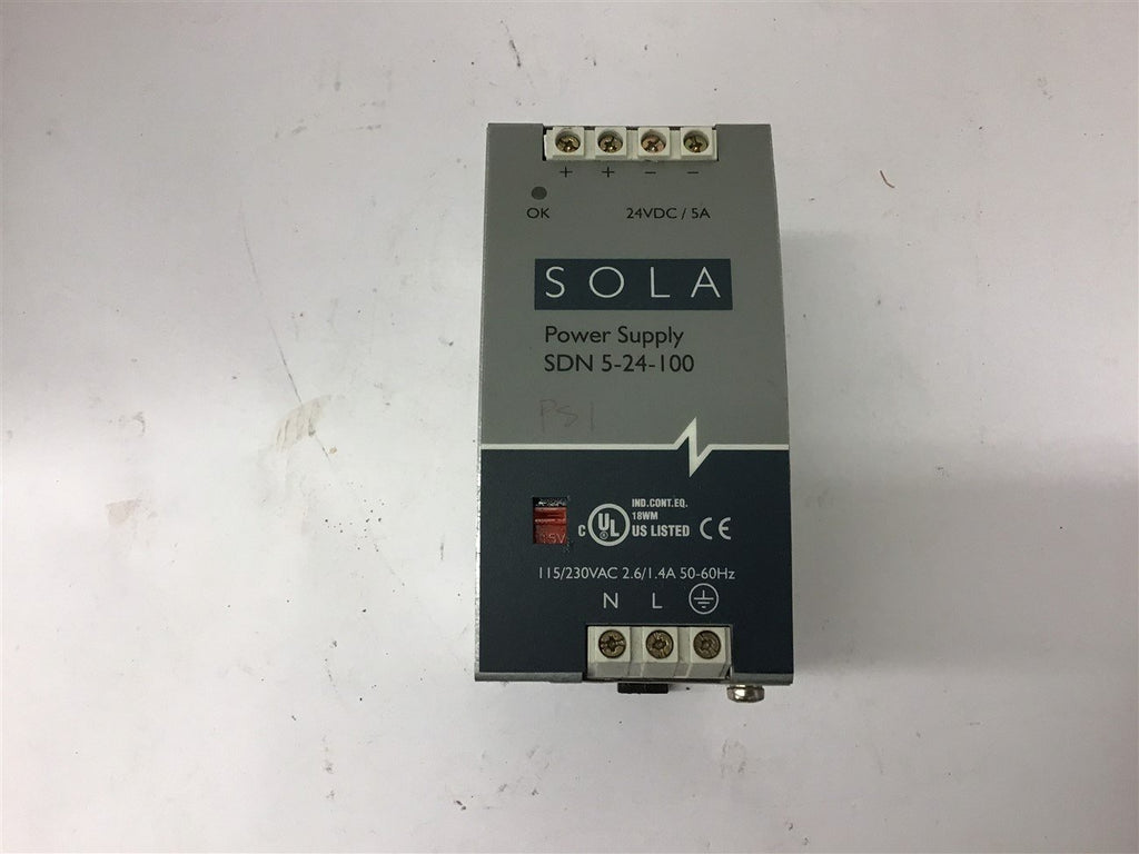 Sola SDN 5-24-100 Power Supply 115/230 Vac