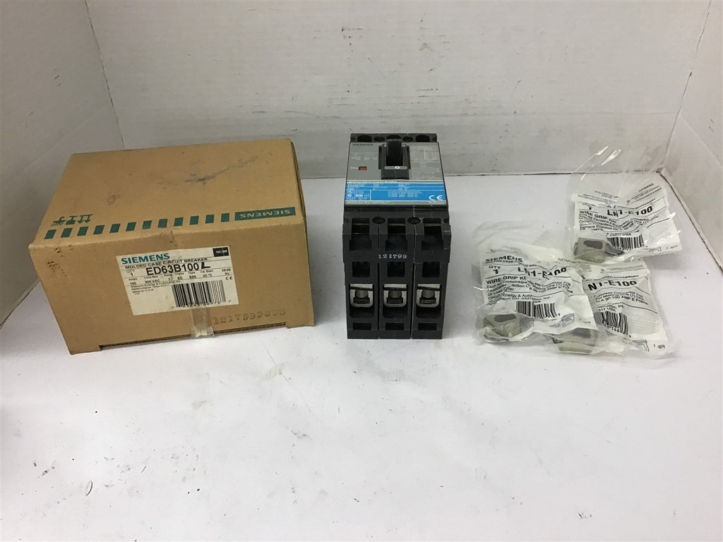 Siemens ED63B100L Molded Case Circuit Breaker 100 Amp 600 Vac 3 pole