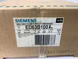 Siemens ED63B100L Molded Case Circuit Breaker 100 Amp 600 Vac 3 pole