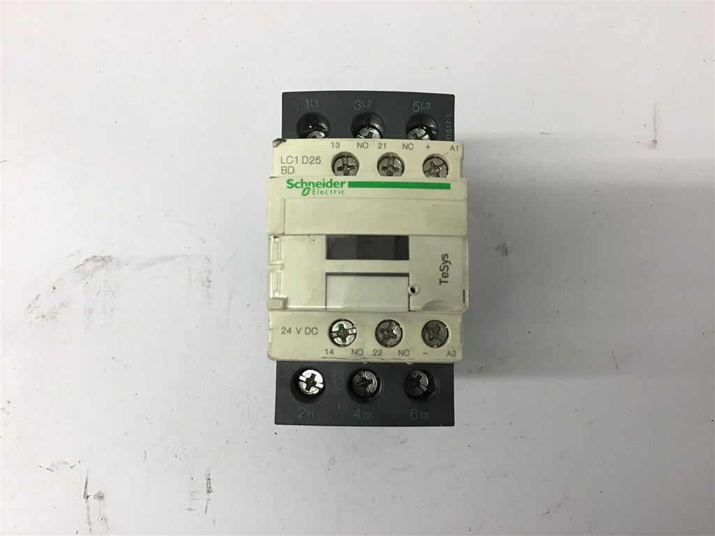 Schneider Electric LC1 D25 Contactor 460 Volt @ 15 Hp 24V DC Coil