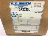 AO Smith GF2020L AC Motor 1/2HP 1725RPM 48 Frame 115V OPEN Type S