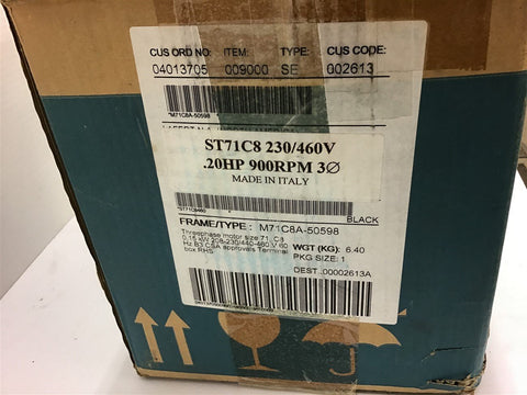lafert ST71C8 .20 HP AC Motor 208-230/440-460 volts 760 Rpm 71 Frame