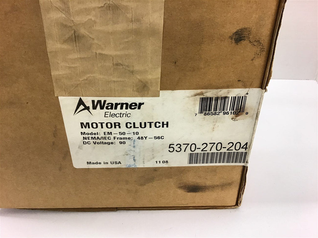 Warner 5370-270-204 Electric Brake EM-50-10 48Y-56C 90 VDC