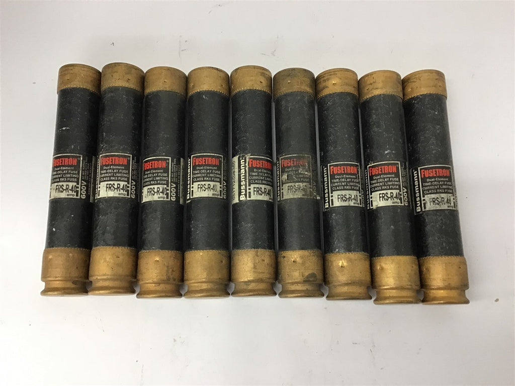 Fusetron FRS-R-40 Time Delay Fuse 40 Amp 600 Volts Lot Of 9