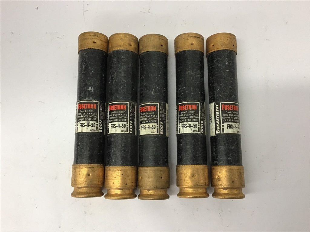 Fusetron FRS-R-50 Time Delay Fuse 50 Amp 600 volts Lot Of 5