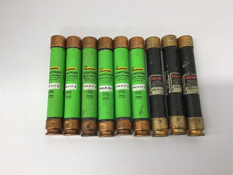 Bussmann FRS-R-20 Dual Element Time Delay Fuse 20 Amp 600 Vac Lot Of 9