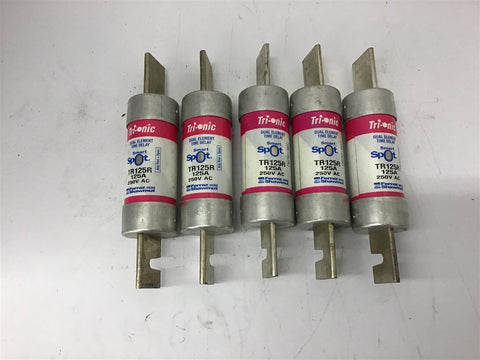 Ferraz Shawmut TR125R Smart Spot Fuse 125 Amp 250 VAC Lot Of 5