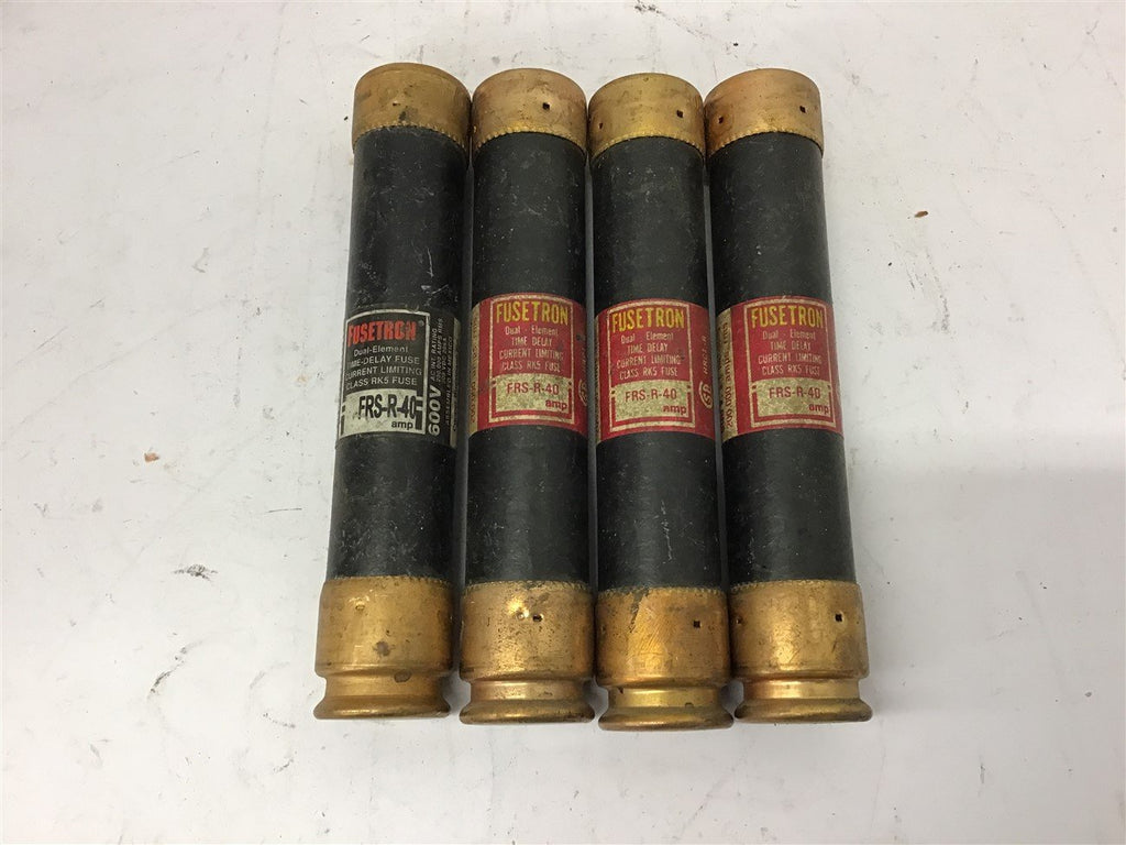 Fusetron FRS-E-40 Dual Element Fuse 40 Amp 600 Vac Lot Of 4
