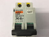 Merlin Gerin C60N 24525 20 Amp Circuit Breaker Type D 480 Vac